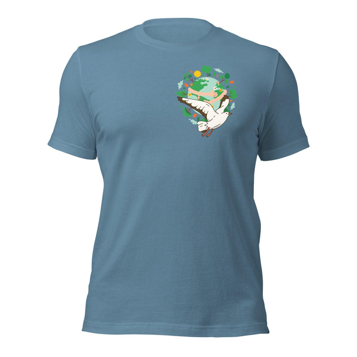 Green World Gull Man Premium T-shirt - Steel Blue / S - ArtyKoala