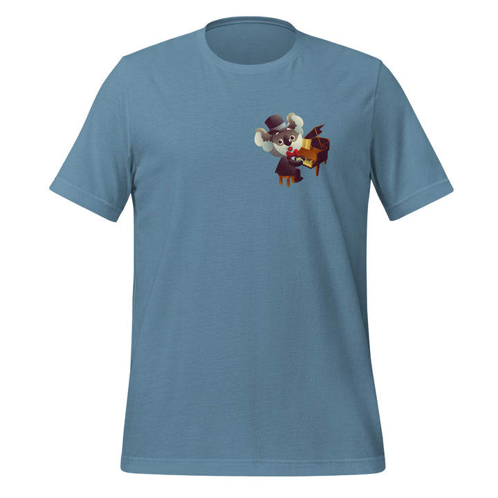 Koala Musicians Piano Woman Premium T-shirt - Steel Blue / S - ArtyKoala