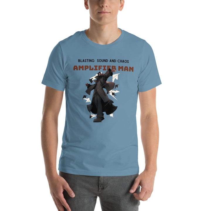 Amplifier Man Unisex Premium T-shirt - Steel Blue / S - ArtyKoala