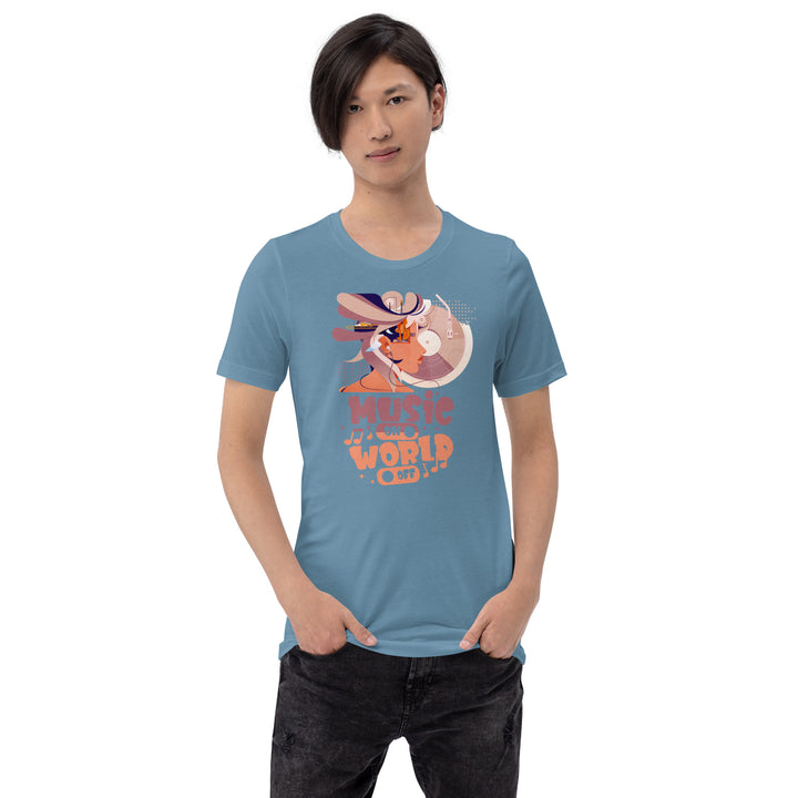 Music on World off Premium Cotton Unisex T-shirt - ArtyKoala