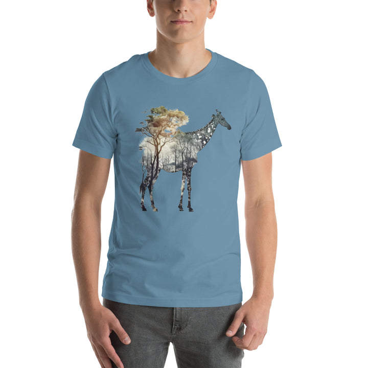 Giraffe and Nature Premium Unisex T-shirt - ArtyKoala