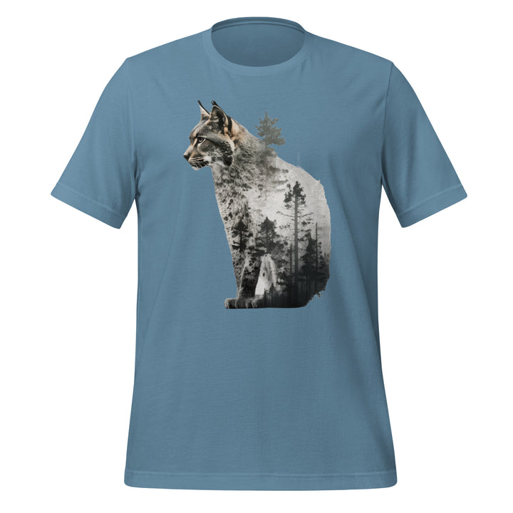 Lynx and Nature Premium Unisex T-shirt - Steel Blue / S - ArtyKoala