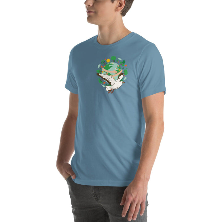 Green World Gull Man Premium T-shirt - ArtyKoala