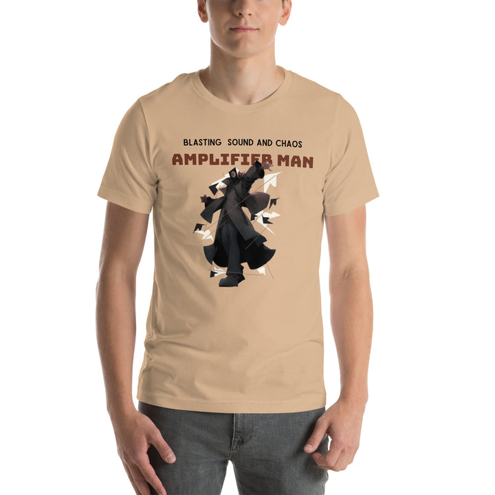 Amplifier Man Unisex Premium T-shirt - Tan / S - ArtyKoala