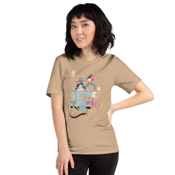 Let's Rock Premium Cotton Unisex T-shirt - Tan / S - ArtyKoala