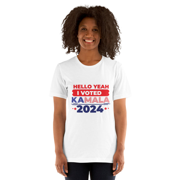 Hello Yeah I Voted Kamala Unisex T-shirt - ArtyKoala