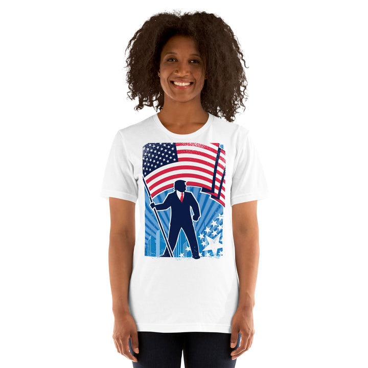 Trump USA Background Vertical Unisex T-shirt - ArtyKoala