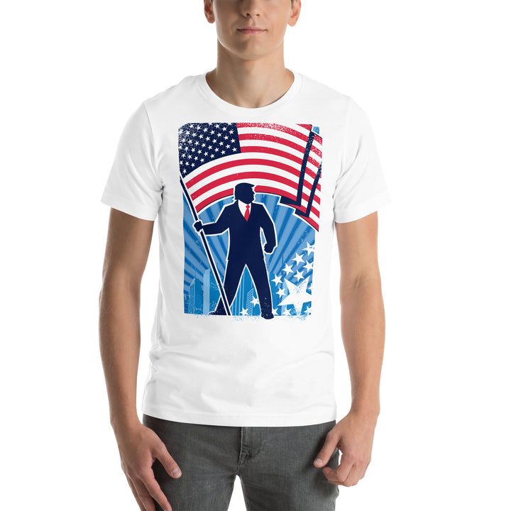 Trump USA Background Vertical Unisex T-shirt - ArtyKoala