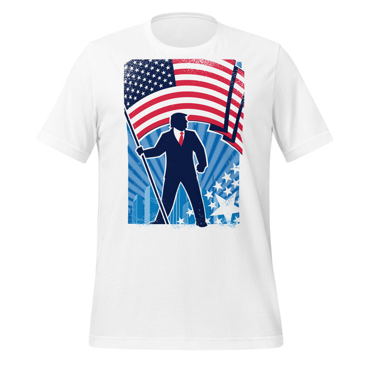 Trump USA Background Vertical Unisex T-shirt - White / S - ArtyKoala