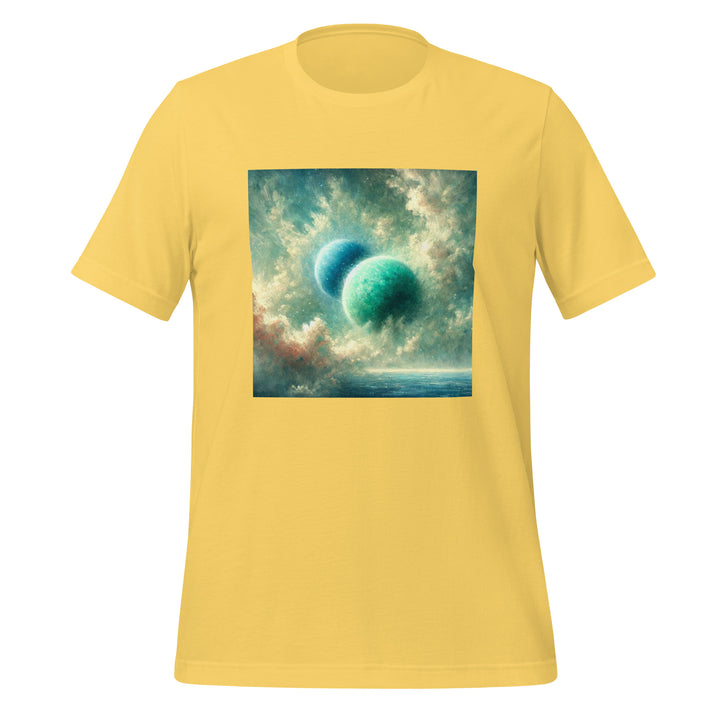 Green Twin Planets Premium Unisex T-shirt - Yellow / S - ArtyKoala