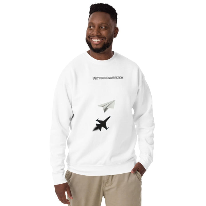USE YOUR IMAGINATION Graphic Sweatshirt - White - S - ArtyKoala