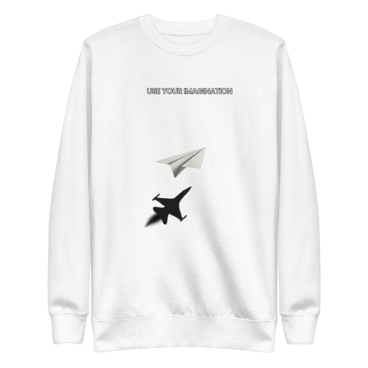 USE YOUR IMAGINATION Graphic Sweatshirt - White - S - ArtyKoala