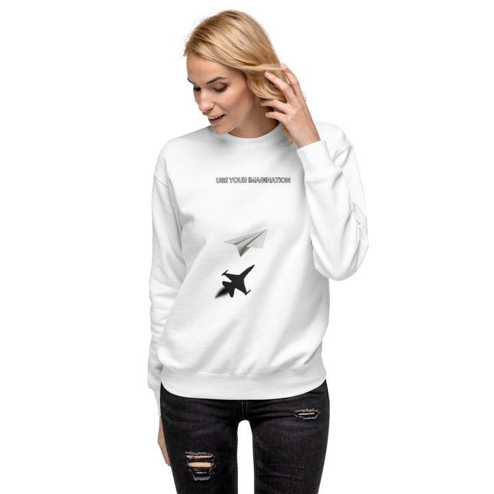 USE YOUR IMAGINATION Graphic Sweatshirt - White - S - ArtyKoala
