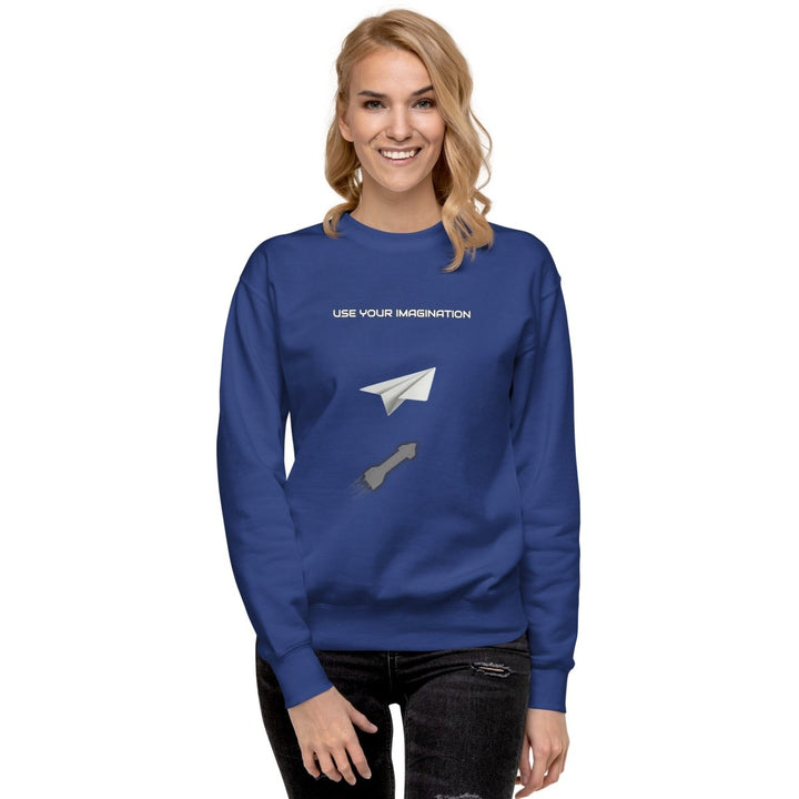Use your Imagination Unisex Premium Sweatshirt - White - S - ArtyKoala