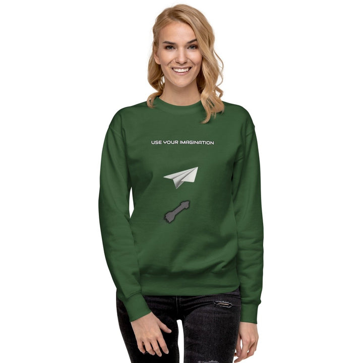 Use your Imagination Unisex Premium Sweatshirt - White - S - ArtyKoala