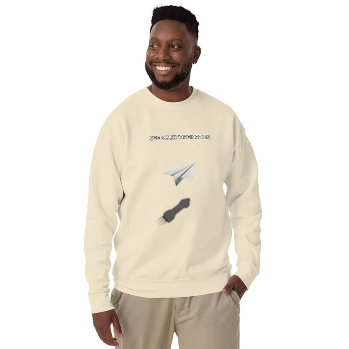 Use your Imagination Unisex Premium Sweatshirt - White - S - ArtyKoala