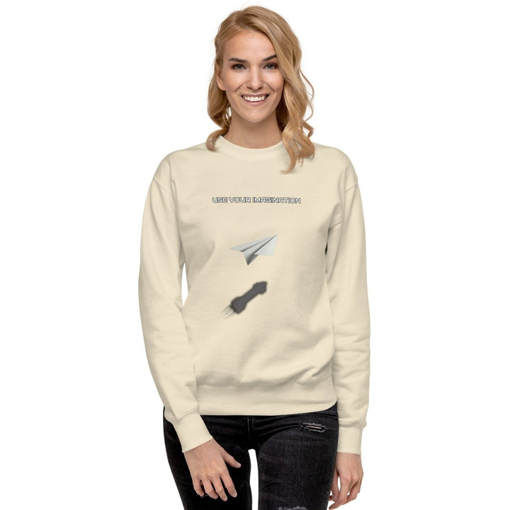 Use your Imagination Unisex Premium Sweatshirt - White - S - ArtyKoala