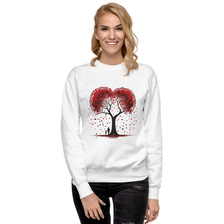 Valentine Tree Graphic Sweatshirt - White - S - ArtyKoala