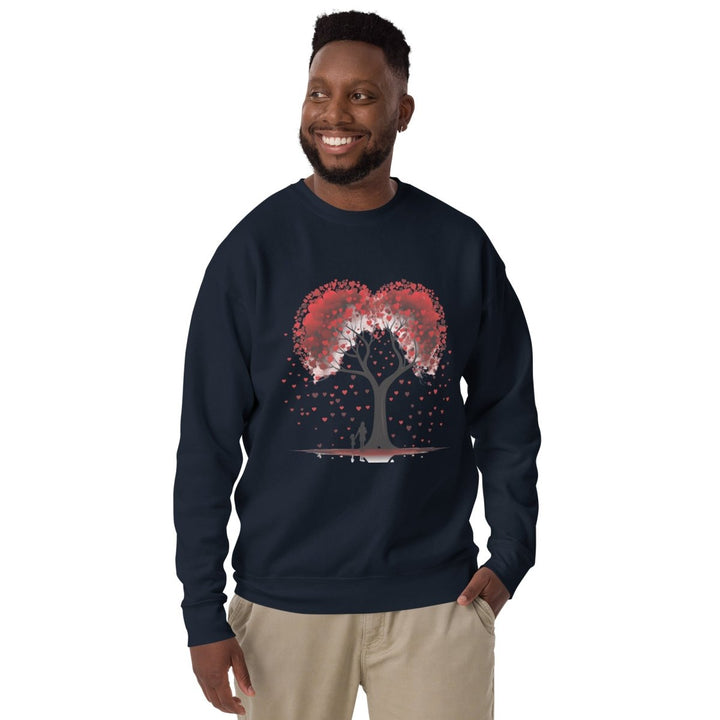 Valentine Tree Graphic Sweatshirt - Navy Blazer - S - ArtyKoala