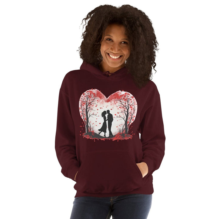 Valentine's Day Concept Graphic Hoodie - Maroon - S - ArtyKoala
