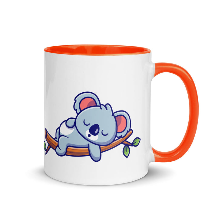 Very Tired Koala Mug with Color Inside - Orange / 11 oz - ArtyKoala