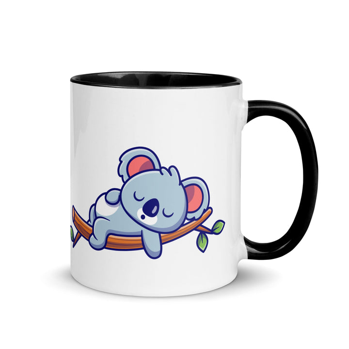 Very Tired Koala Mug with Color Inside - Black / 11 oz - ArtyKoala