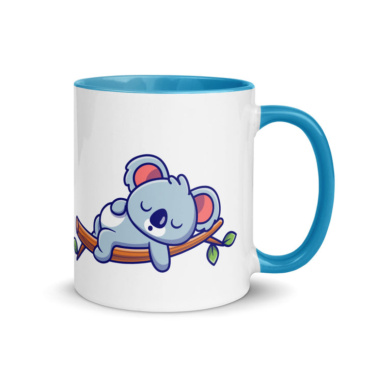 Very Tired Koala Mug with Color Inside - Blue / 11 oz - ArtyKoala