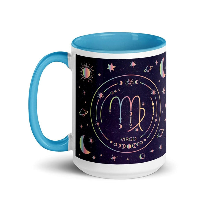 Virgo Colorful Print Mug - Blue - 15 oz - ArtyKoala