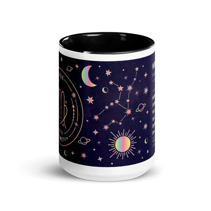Virgo Colorful Print Mug - Black - 15 oz - ArtyKoala