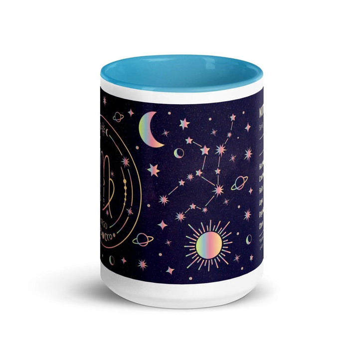 Virgo Colorful Print Mug - Blue - 15 oz - ArtyKoala