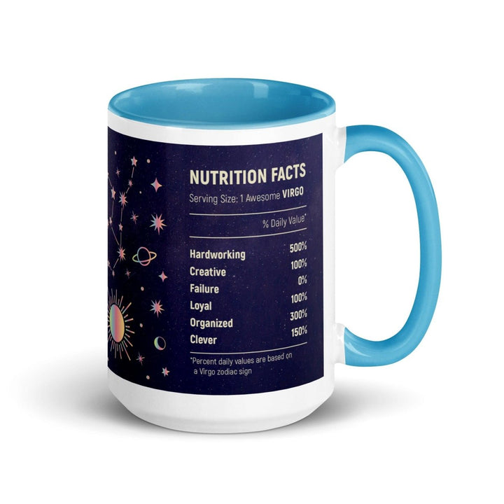 Virgo Colorful Print Mug - Blue - 15 oz - ArtyKoala