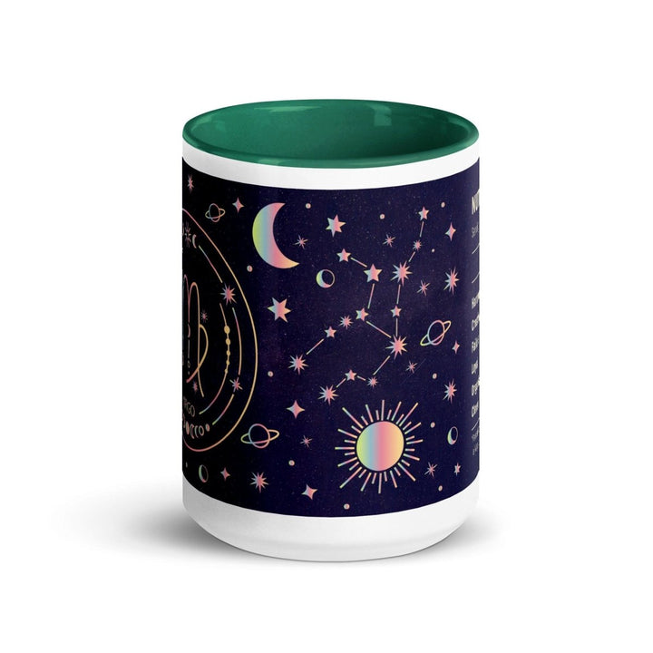 Virgo Colorful Print Mug - Dark green - 15 oz - ArtyKoala