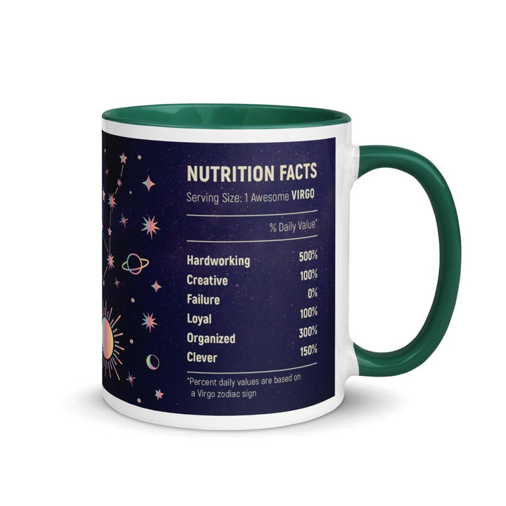 Virgo Colorful Print Mug - Dark green - 11 oz - ArtyKoala