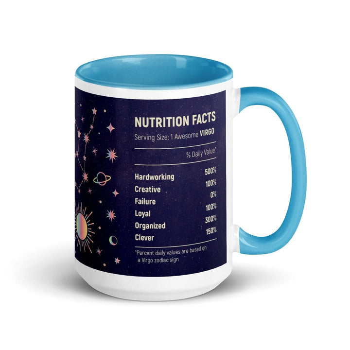 Virgo Zodiac Colorful Print Mug - Blue - 15 oz - ArtyKoala
