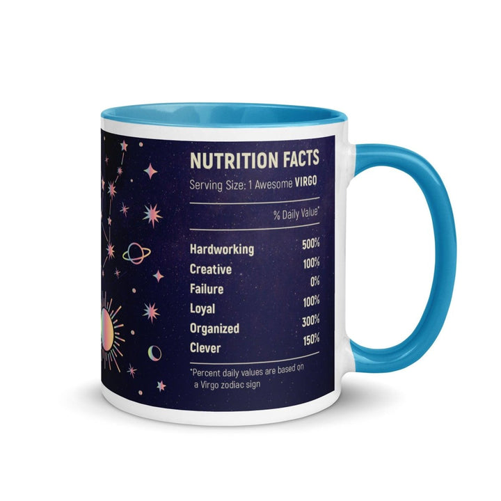 Virgo Zodiac Colorful Print Mug - Blue - 11 oz - ArtyKoala