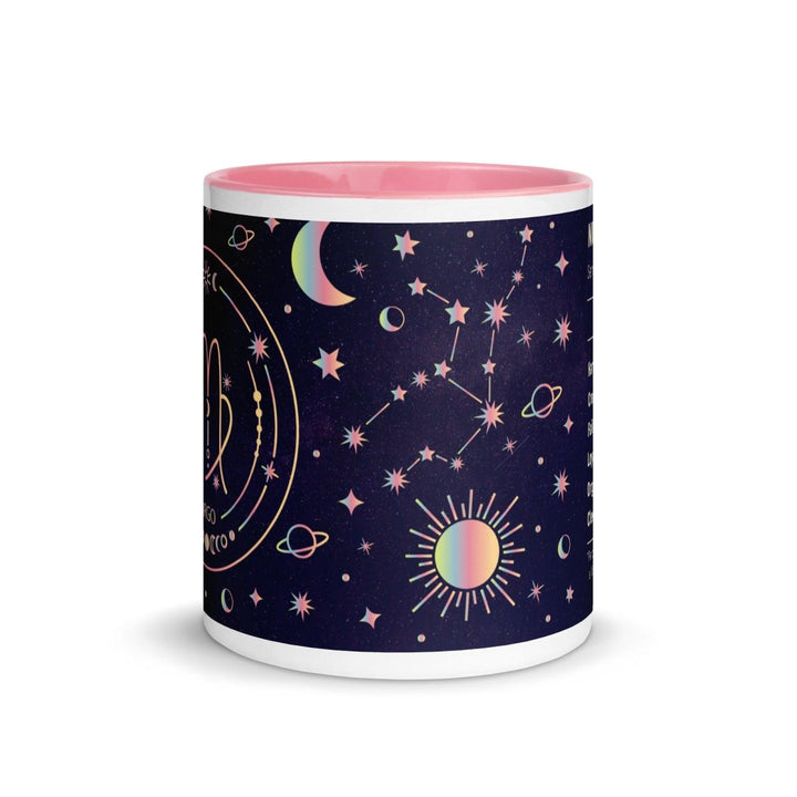 Virgo Zodiac Colorful Print Mug - Pink - 11 oz - ArtyKoala