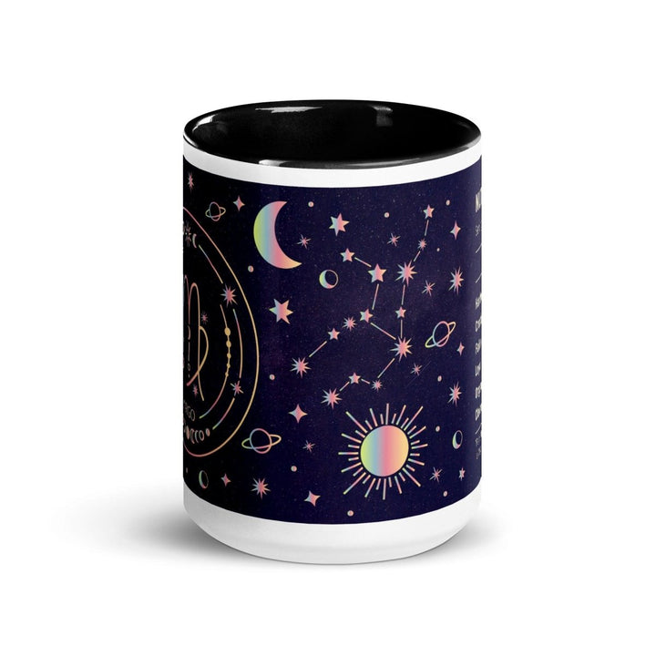 Virgo Zodiac Colorful Print Mug - Black - 15 oz - ArtyKoala