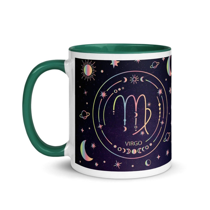 Virgo Zodiac Colorful Print Mug - Dark green - 11 oz - ArtyKoala