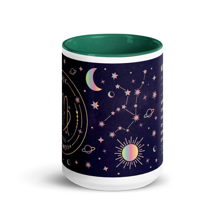 Virgo Zodiac Colorful Print Mug - Dark green - 15 oz - ArtyKoala