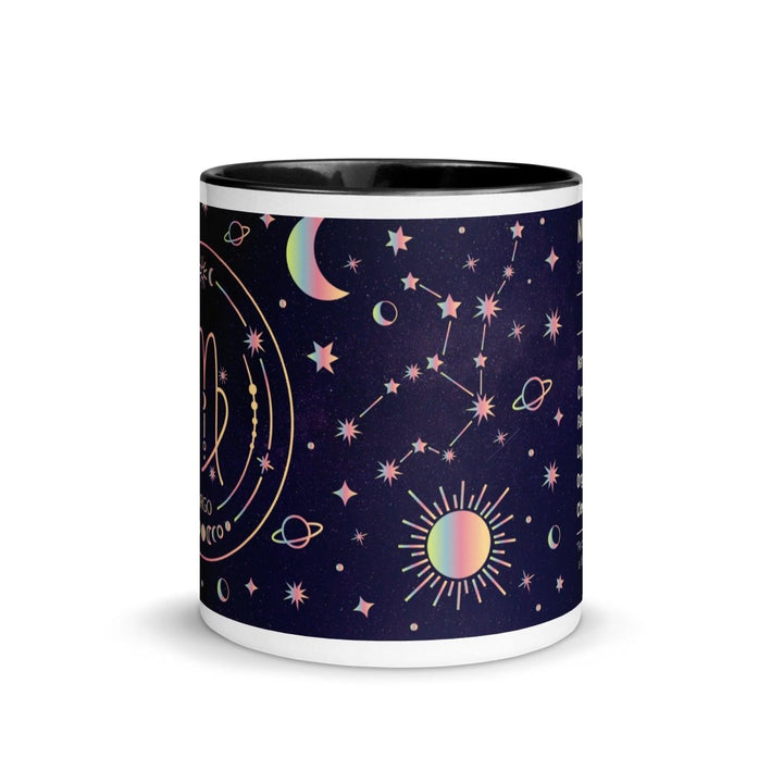 Virgo Zodiac Colorful Print Mug - Black - 11 oz - ArtyKoala