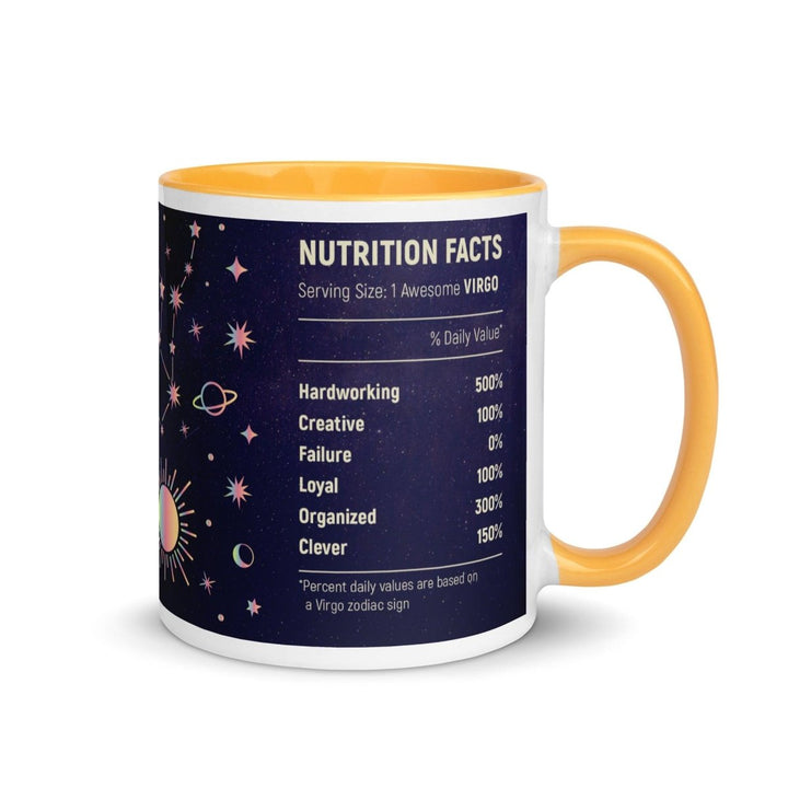 Virgo Zodiac Colorful Print Mug - Golden Yellow - 11 oz - ArtyKoala