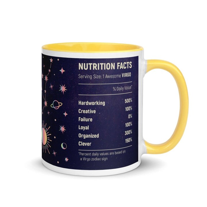 Virgo Zodiac Colorful Print Mug - Yellow - 11 oz - ArtyKoala