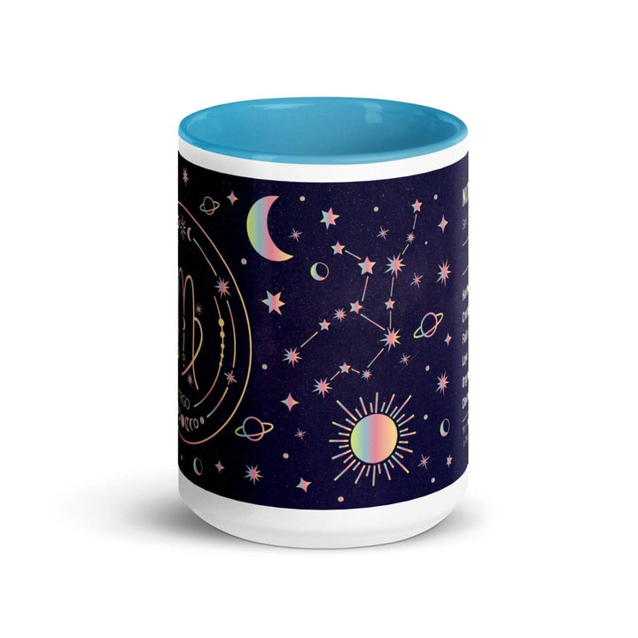 Virgo Zodiac Colorful Print Mug - Blue - 15 oz - ArtyKoala