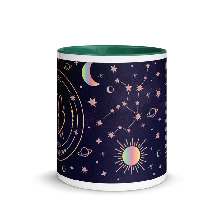 Virgo Zodiac Colorful Print Mug - Dark green - 11 oz - ArtyKoala