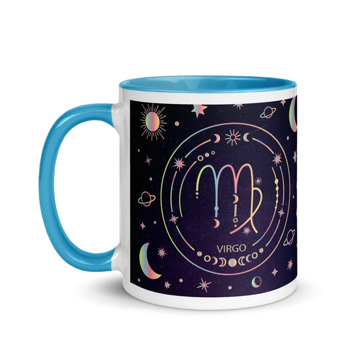 Virgo Zodiac Colorful Print Mug - Blue - 11 oz - ArtyKoala