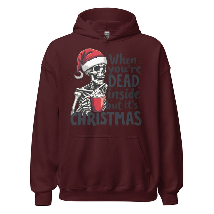 When You're Dead Graphic Hoodie - Maroon - S - ArtyKoala