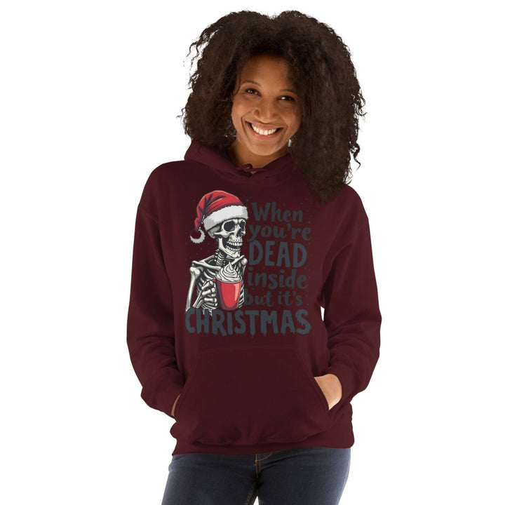 When You're Dead Graphic Hoodie - Maroon - S - ArtyKoala
