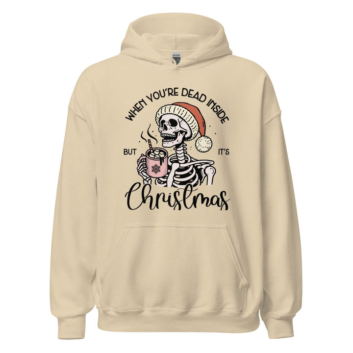 When You're Dead Inside Graphic Hoodie - Sand - S - ArtyKoala