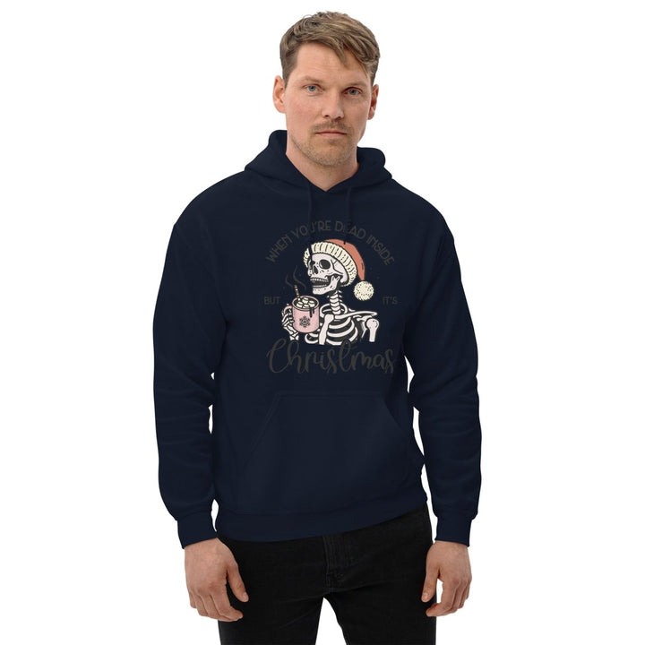 When You're Dead Inside Graphic Hoodie - Navy - S - ArtyKoala