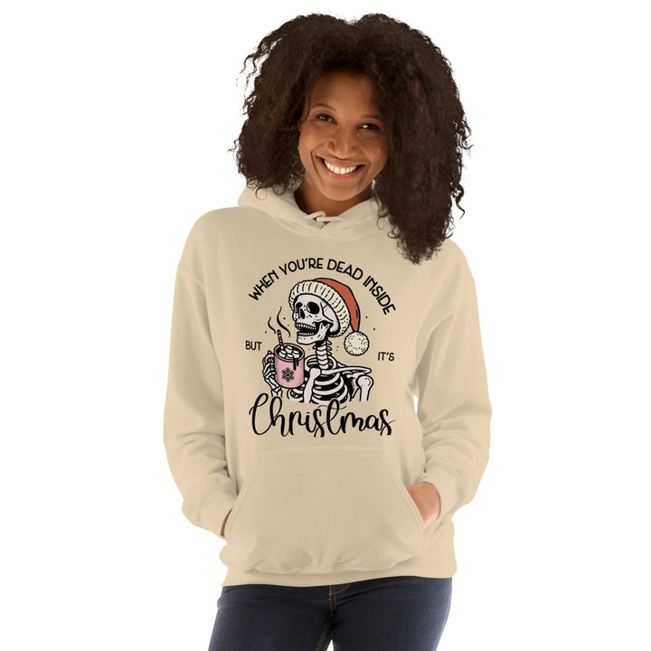 When You're Dead Inside Graphic Hoodie - Sand - S - ArtyKoala